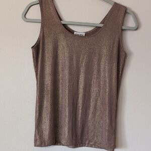 Cache Brown Fitted Sleeveless Tank Top